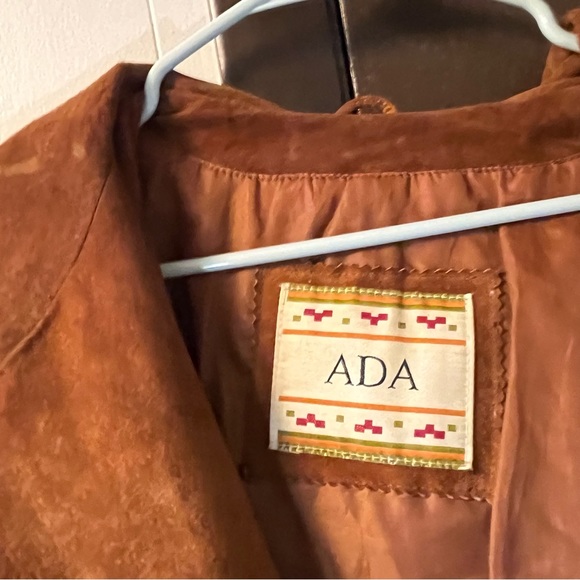 VTG Genuine Leather Suede Jacket Hoodie Coat Drawstring Waist Black Snap Closure - Picture 5 of 11